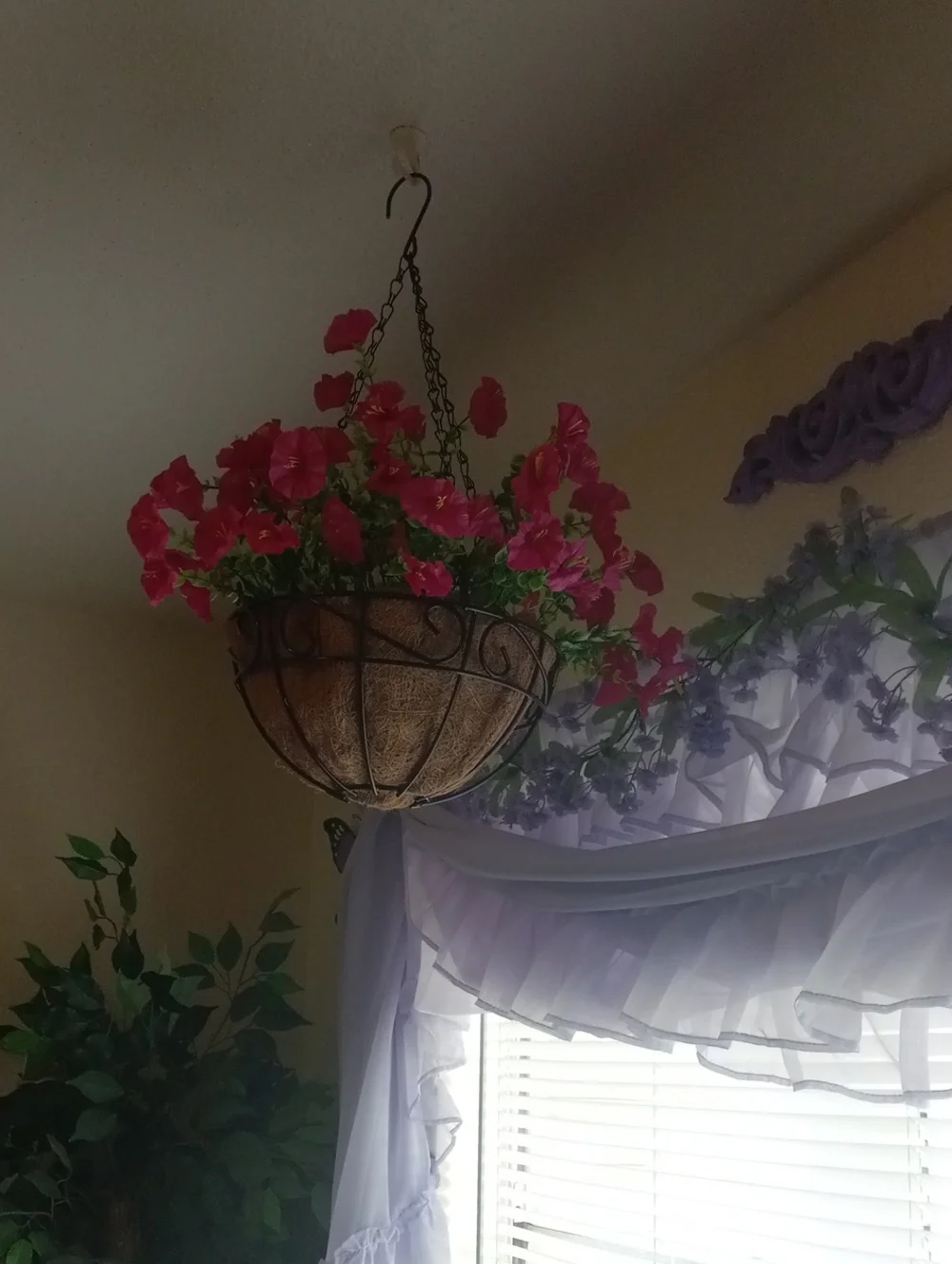 Pink Hanging Basket Planter with Coco Liner - Home Accents